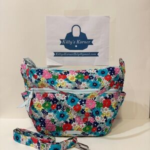 Vera Bradley Go Ahead Far Out Floral Crossbody Quilted Bag